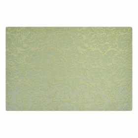 4 Pcs Rose Jacquard Placemats for Dining Table PVC Table Mats Hotel Restaurant Tabletop Mats 17.7x11.8 inch, Green
