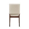 Modern Design 7pc Dining Set Table and 6x Side Chairs Fabric Upholstered Seat Back Brown Finish Wooden Dining Kitchen Furniture