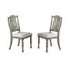 Dining Table 6x Side Chairs 7pcs Dining Set Light Grey Finish Dining Room Furniture Plush Upholstered Fabric Seat Contemporary Style
