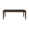 Dark Brown Finish 5pc Dining Set Expandable Table and 4x Side Chairs Beige Fabric Upholstered Seat Classic Look Dining Wooden Furniture