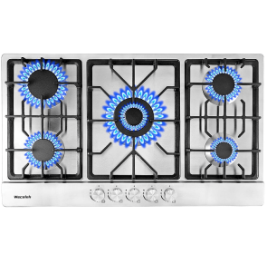 34in Built-in gas cooker Top 5 burner LPG / NG double fuel gas large pot cooker 24in natural gas gas stove combustion embedded stove gas kitchen stove (W2355P146877: W2355P146877)