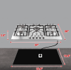 34in Built-in gas cooker Top 5 burner LPG / NG double fuel gas large pot cooker 24in natural gas gas stove combustion embedded stove gas kitchen stove